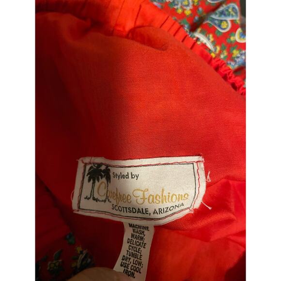 Vintage Womens Midi Skirt Size Large Red Patchwork Paisley Pull On Boho 90s - Picture 3 of 6